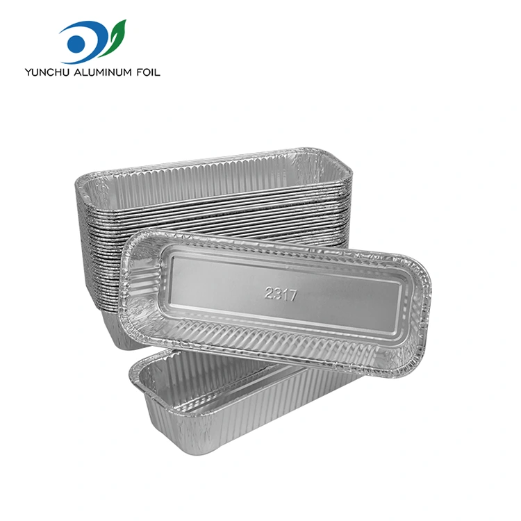 Obdĺžnikové bagety strieborné hliníkové nádoby Obdĺžnikové bagety strieborné hliníkové nádoby