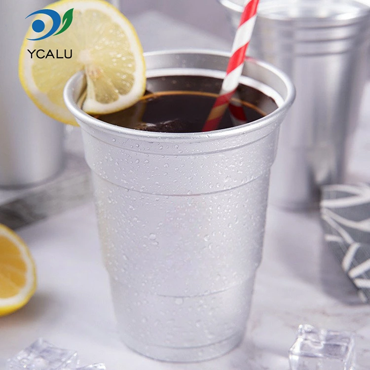 16oz jednorazový pohár na pitie z hliníkovej fólie