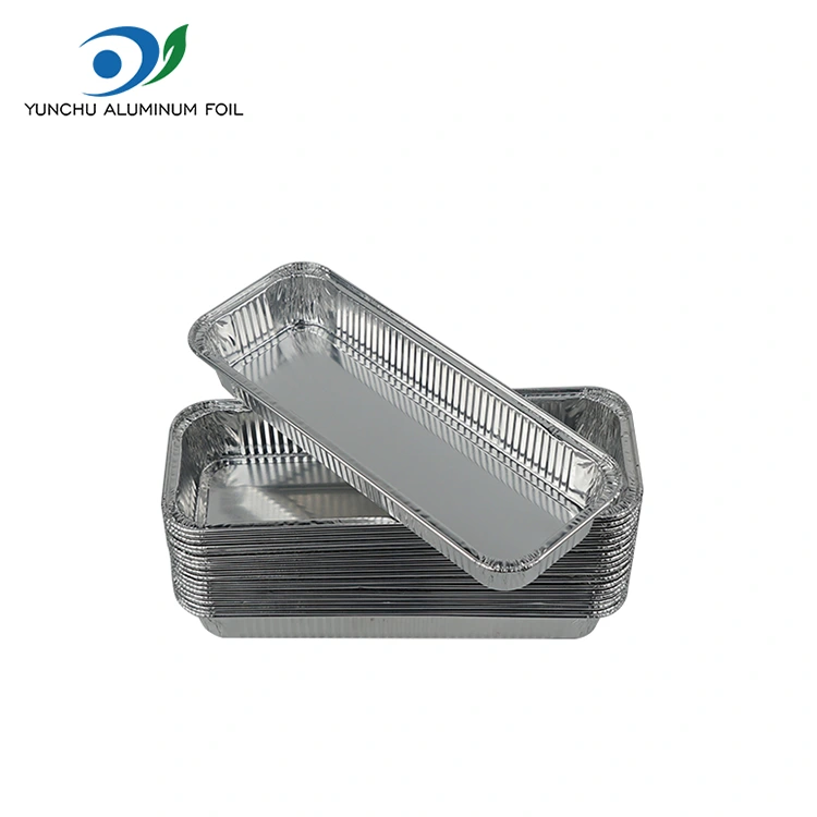 Obdĺžnikový pečený chlieb strieborné hliníkové nádoby