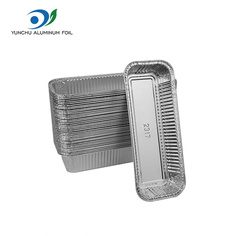 Obdĺžnikové bagety strieborné hliníkové nádoby