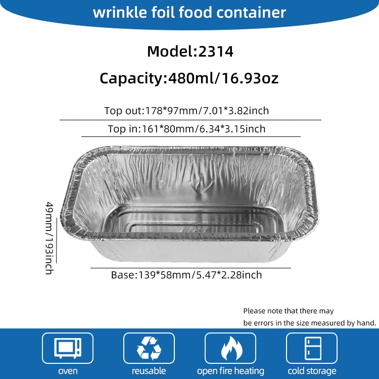 Obdĺžnikový vzduchový fritéza na pečenie striebornej hliníkovej fólie