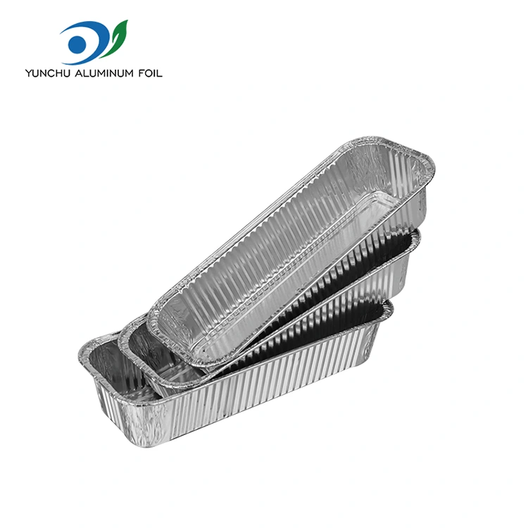 Obdĺžnikové bagety strieborné hliníkové nádoby