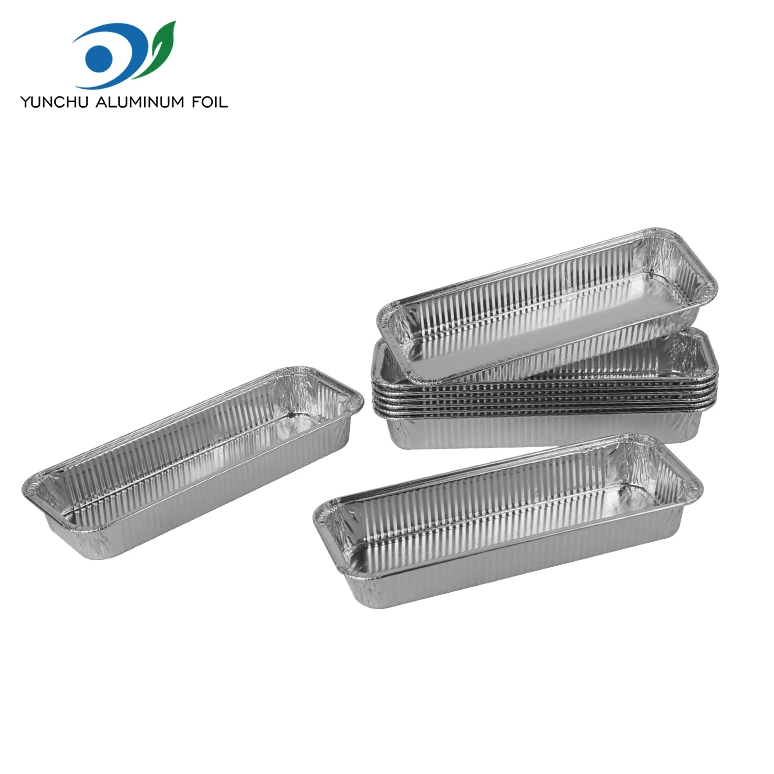 Obdĺžnikový pečený chlieb strieborné hliníkové nádoby