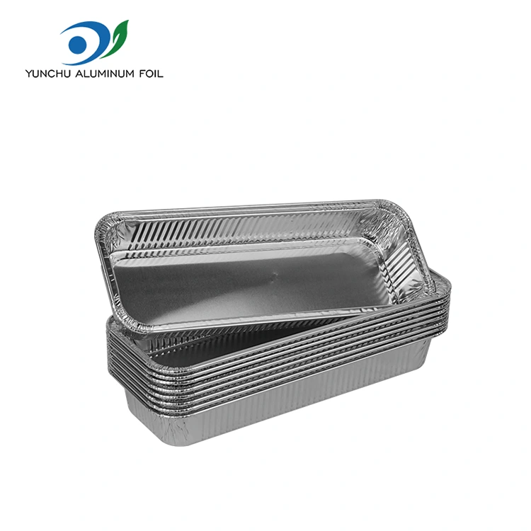 Obdĺžnikový pečený chlieb strieborné hliníkové nádoby