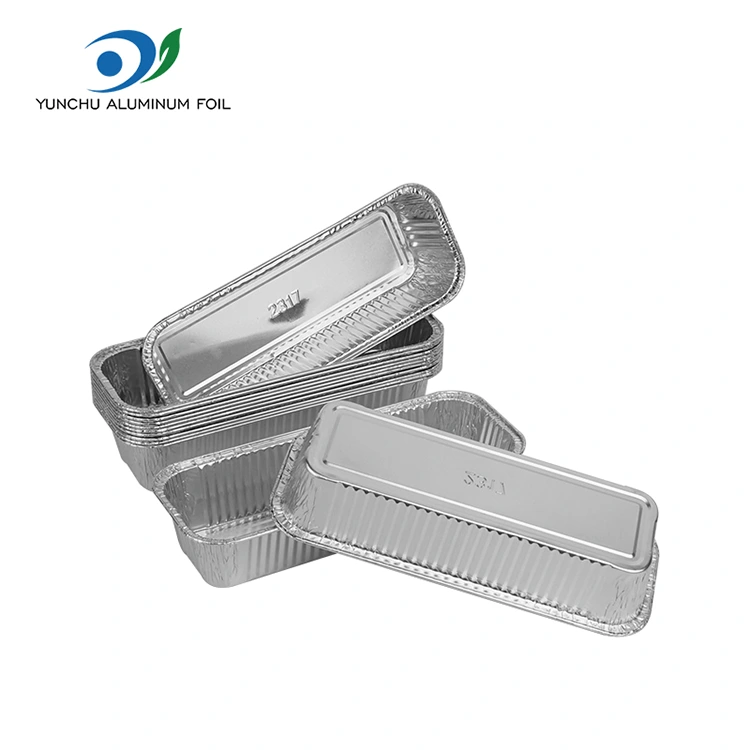 Obdĺžnikové bagety strieborné hliníkové nádoby