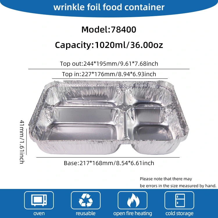 Jednorazové nádoby na hliníkové hliníkové fólie s rýchlym občerstvením