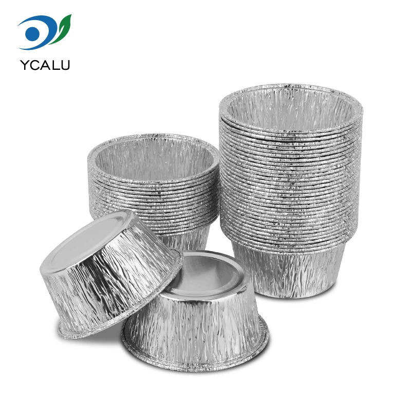 Jednorazový okrúhly podnos na koláče Strieborné hliníkové fóliové nádoby