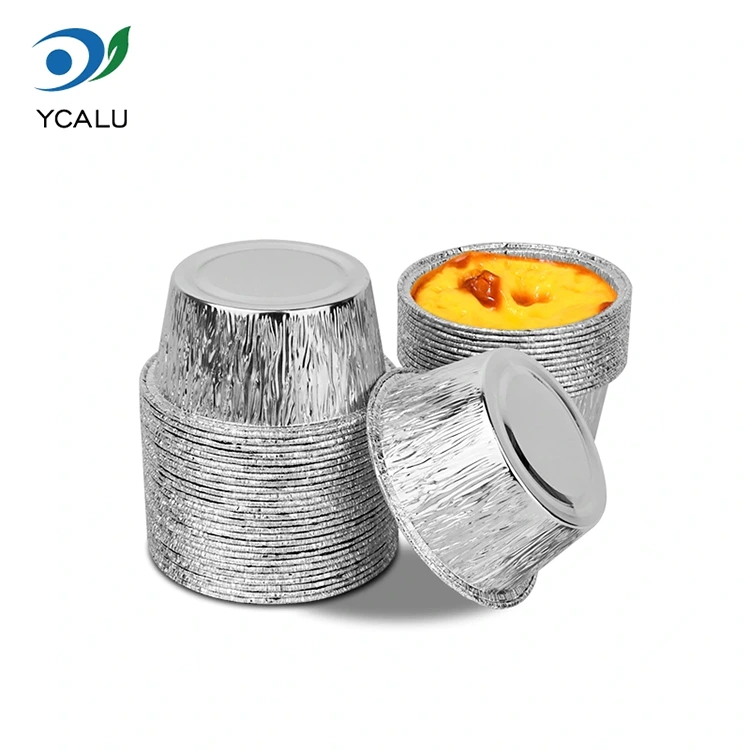 Jednorazový okrúhly podnos na koláče Strieborné hliníkové fóliové nádoby
