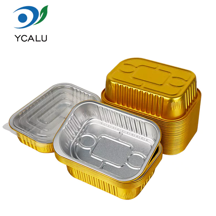 Jednorazové štvorcové cateringové hliníkové fóliové kontajnery