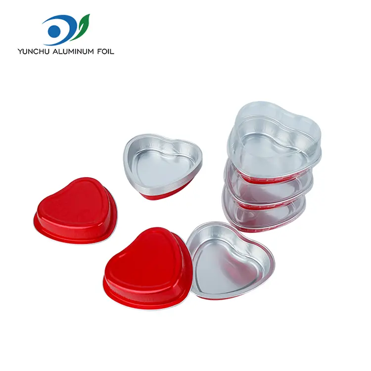 Cake na pečenie koláča v tvare srdca hliníkové fóliové nádoby Cake na pečenie koláča v tvare srdca hliníkové fóliové nádoby