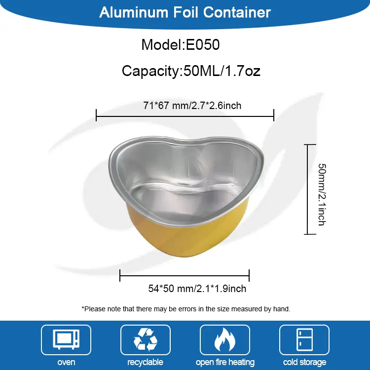 Hliníkové hliníkové fólie v tvare srdca v tvare srdca