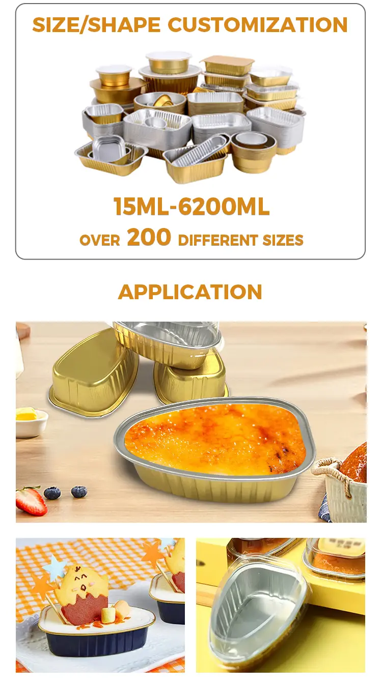 Disposable special-shaped color Smoothwall Aluminum Foil Containers