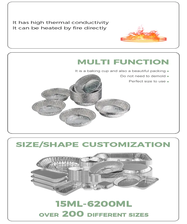 Disposable BBQ Air Fryer Silver Aluminum Foil Food Containers detail