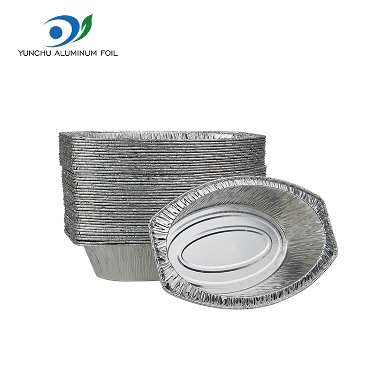 Oválny pečený chlieb strieborné hliníkové nádoby