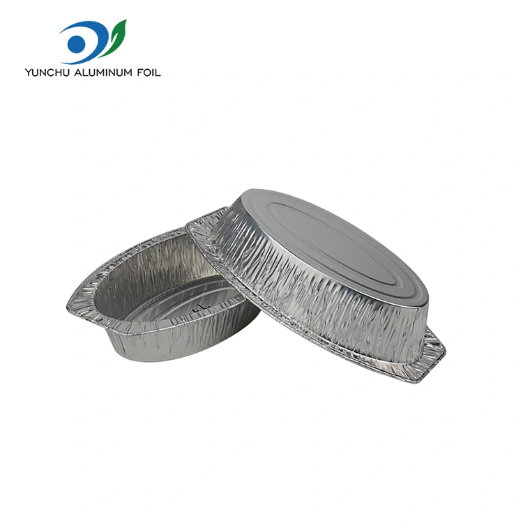 Oválny pečený chlieb strieborné hliníkové nádoby
