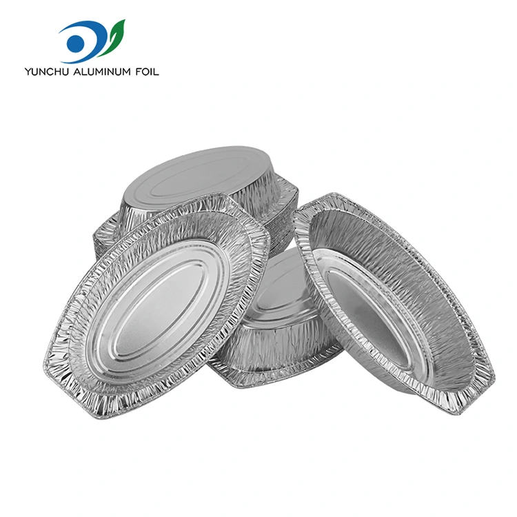 Oválny pečený chlieb strieborné hliníkové nádoby