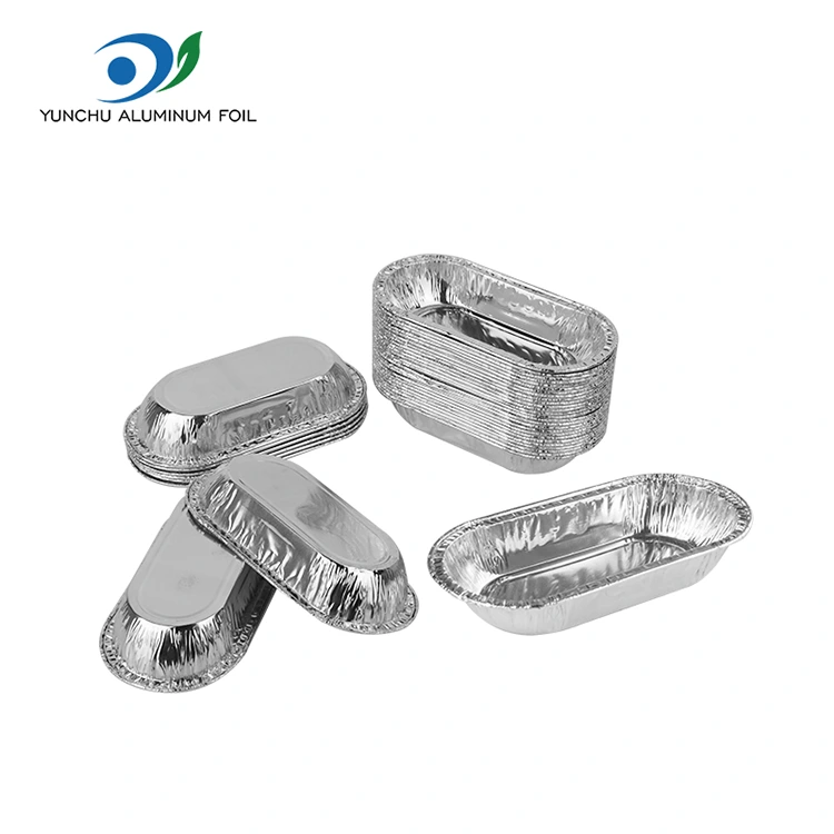 Oválna pečená strieborná hliníková fóliová nádoba