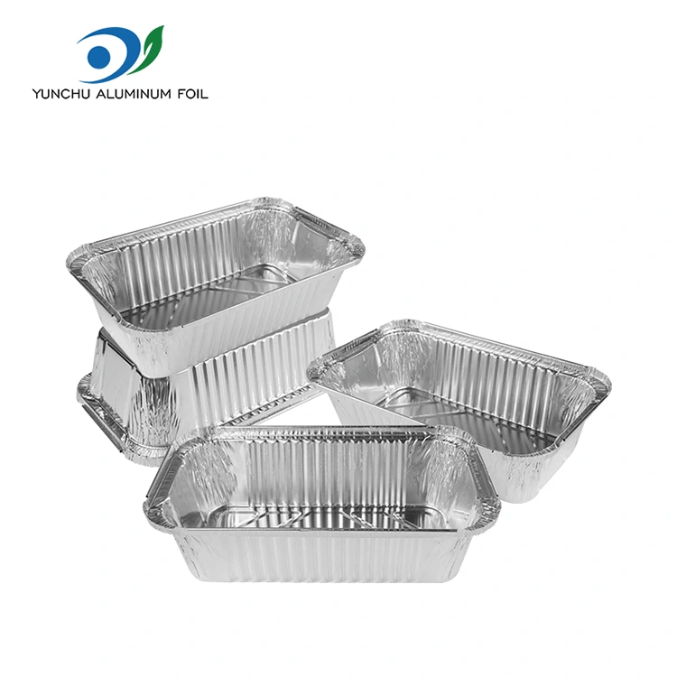 Obdĺžnikový vzduchový fritéza balenie strieborných hliníkových fólových nádob Obdĺžnikový vzduchový fritéza balenie strieborných hliníkových fólových nádob