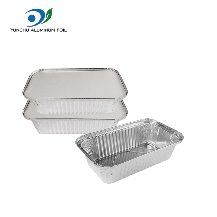 Obdĺžnikový vzduchový fritéza balenie strieborných hliníkových fólových nádob