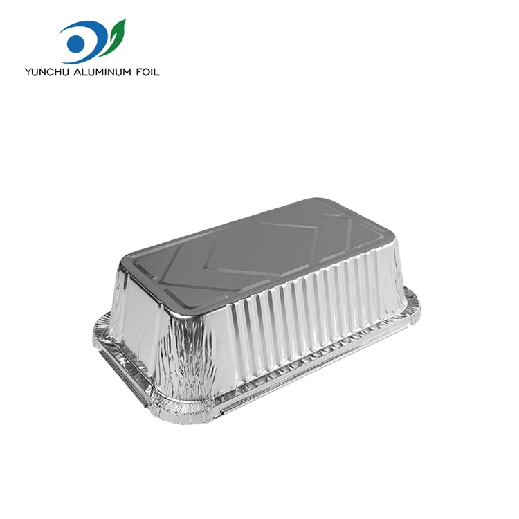 Obdĺžnikový vzduchový fritéza balenie strieborných hliníkových fólových nádob