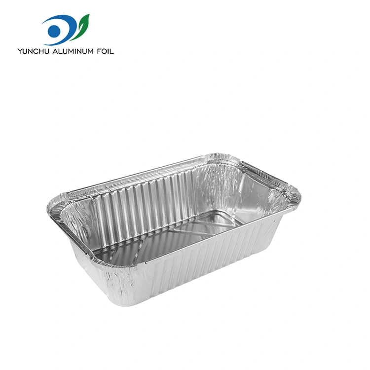 Obdĺžnikový vzduchový fritéza balenie strieborných hliníkových fólových nádob