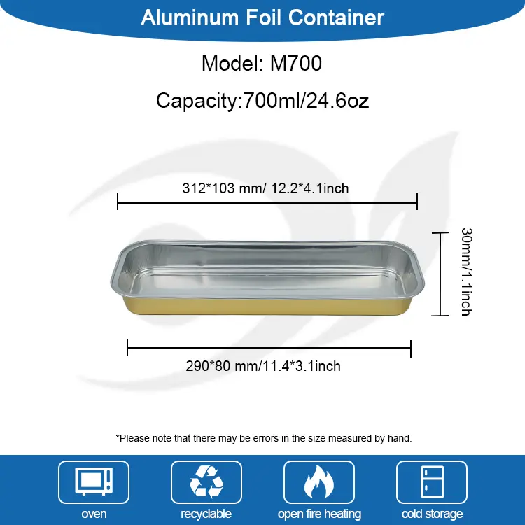 Obdĺžnikový chlieb smoothwall hliníkové nádoby