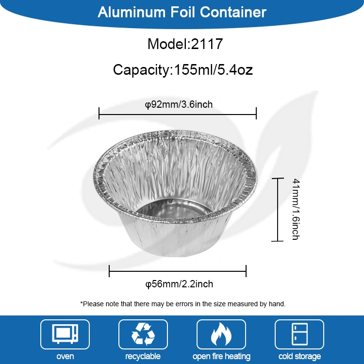 Round Bake Cake Strieborná hliníková fóliová nádoba