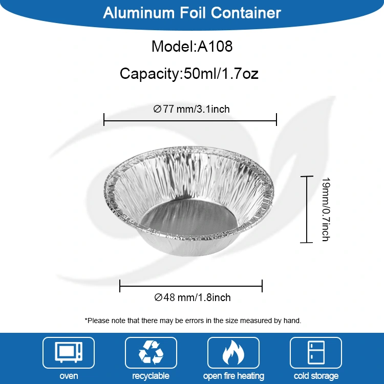 Okrúhly vaječný koláč pre občerstvenie strieborná hliníková fóliová nádoba